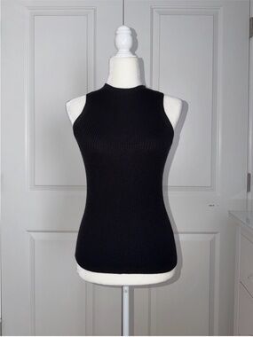 Protagonist Black Sleeveless Ribbed Knit Tank Top